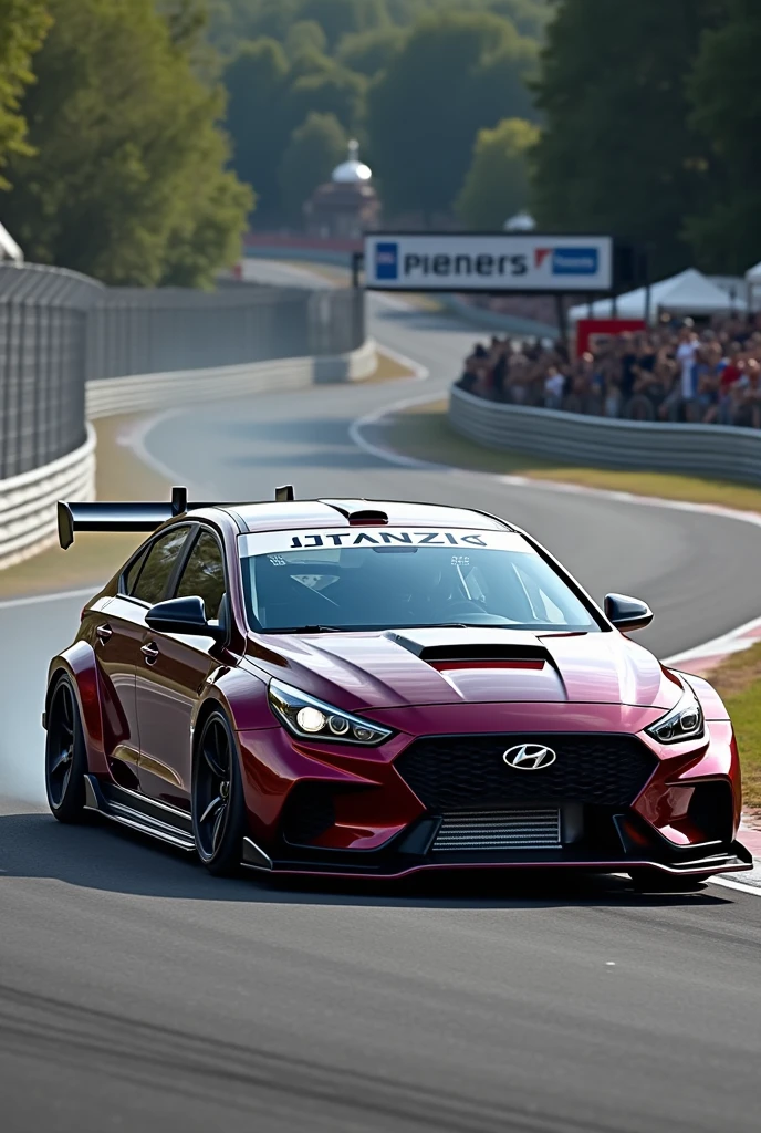 Top modified hyundai verna with racing kit on racing track