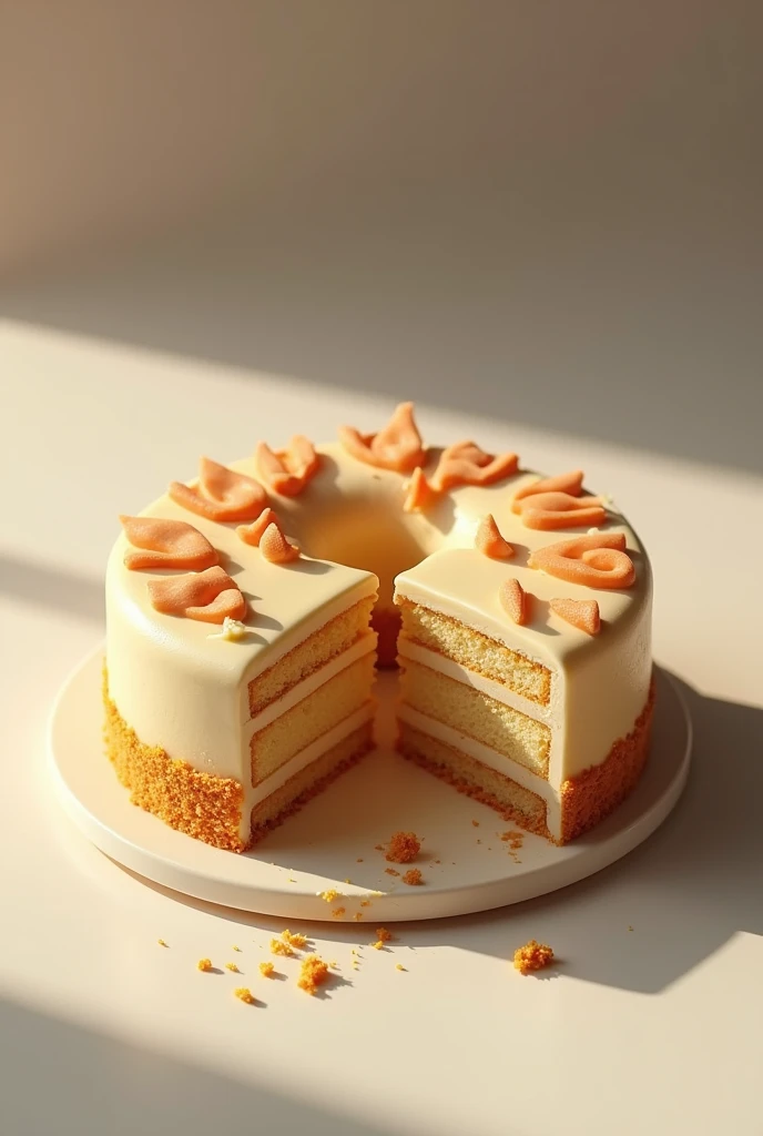 A half eaten cake