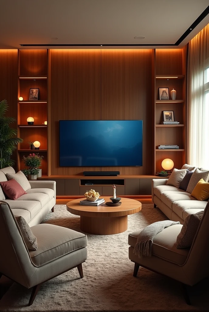 Tv room area decor images middle view