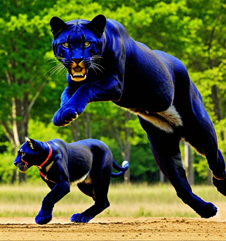Panther in a jump