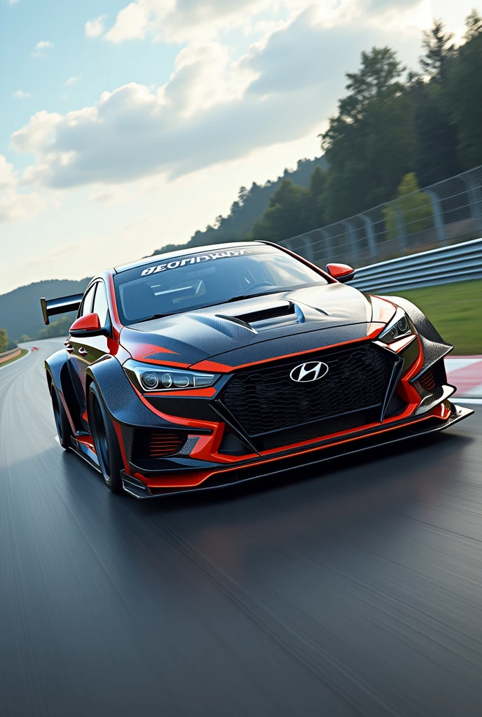 Top modified hyundai verna on racing track