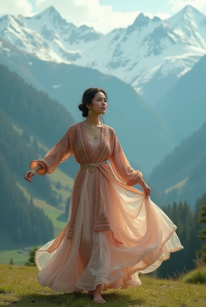 Video of A cute kashmiri girl dancing on a romantic song.
