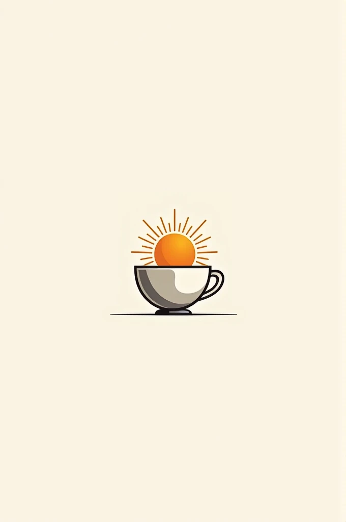 Logo of a sun coming out of a minimalist coffee cup