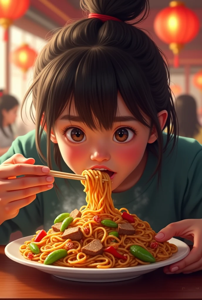  chowmin eating
