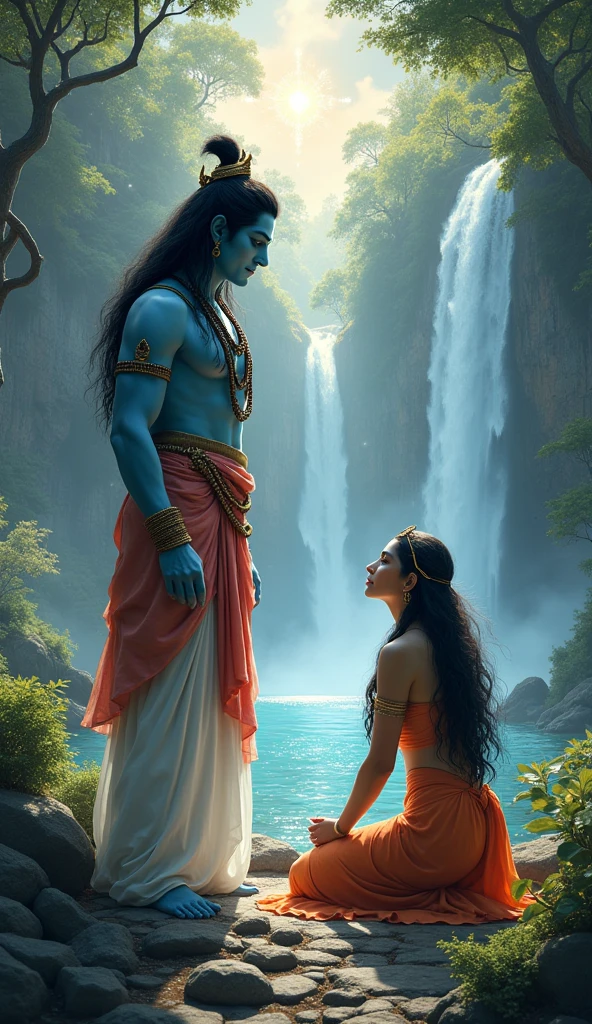 Pleased with Goddess parvati penance, Lord Shiva appeared and accepted her love.