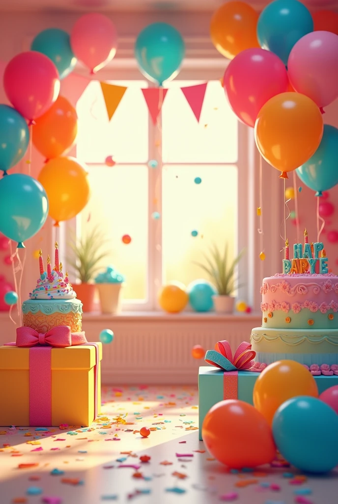 Only Birthday decoration no people
