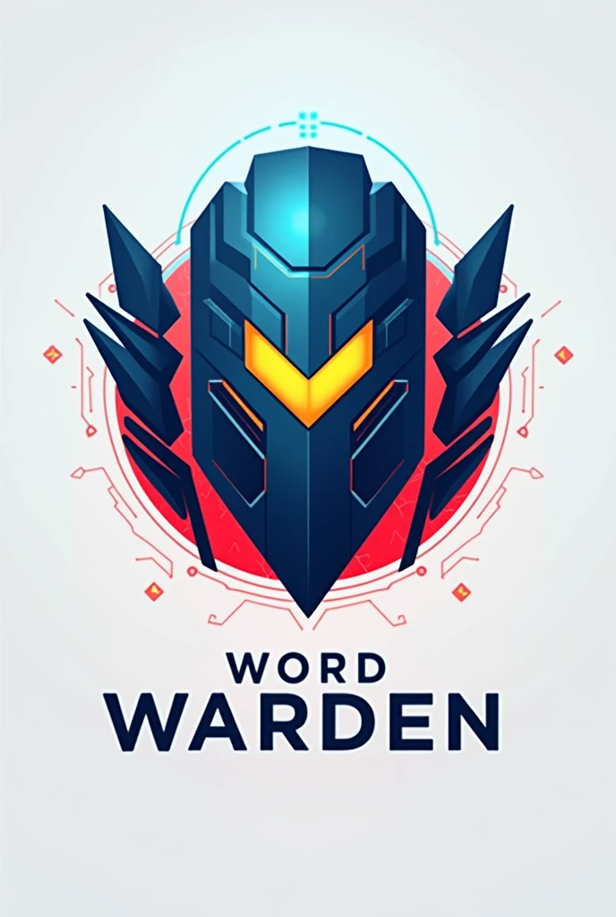 create a logo named " WORD WARDEN" this is related in technology so the designs of the logo must be technology related, aside from that, the colors you will use must be blue,red, and yellow, make it unique and beautiful technology related no human or any things will involve just simple 

