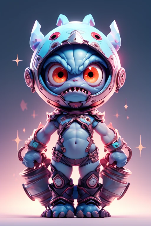 Create a monster image, a small, big-headed, baby monster.. The body is transparent and can be seen through. The image is sharp and detailed., with beautiful colors.. With arms, leg, eyes, mouth, พื้นหลังสีlegว