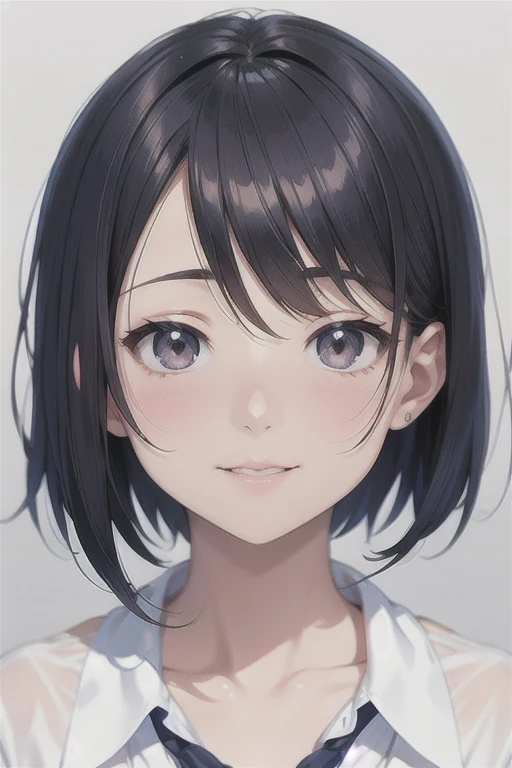 Izumi Noa, Izumi NoaUniform,A picture of a short-haired girl smiling, Anime Sketch, Beautiful anime outline, Young Anime Girl, Anime Shading), Semi-realistic anime style, Detailed anime soft face, Female anime style, Anime style painting, Realistic anime face, Subtle anime style, Face Anime Portrait, Flat anime shading, Anime Shading, His cartoon portrait, Clean and detailed anime style