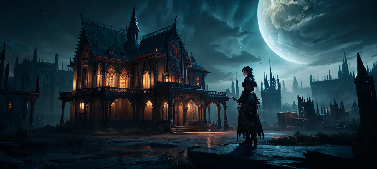 Cosmic, hyper-detailed gothic art, Unreal Engine 5 detailed matte painting, deep color, fantastic, intricate detail, home screen, complementary colors, fantasy concept art, 8k resolution, gothic masterpiece