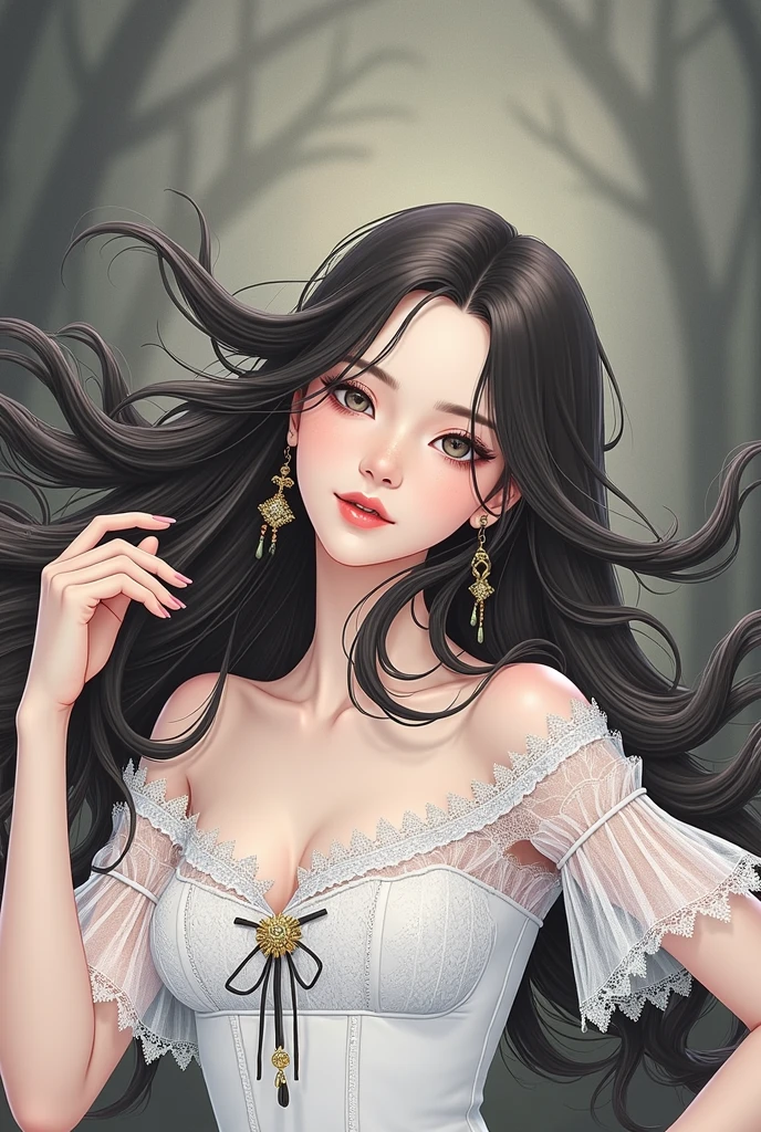Long black hair girl,