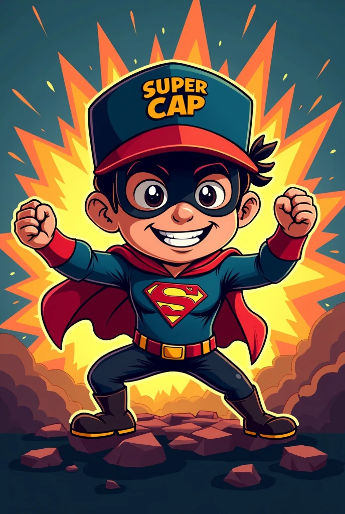 Make a logo of cap name as Super Cap with a boy wearing it and
Write in the centre proprietor as Sarvar khan