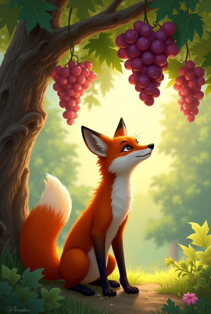 Fox saw grapes hanging