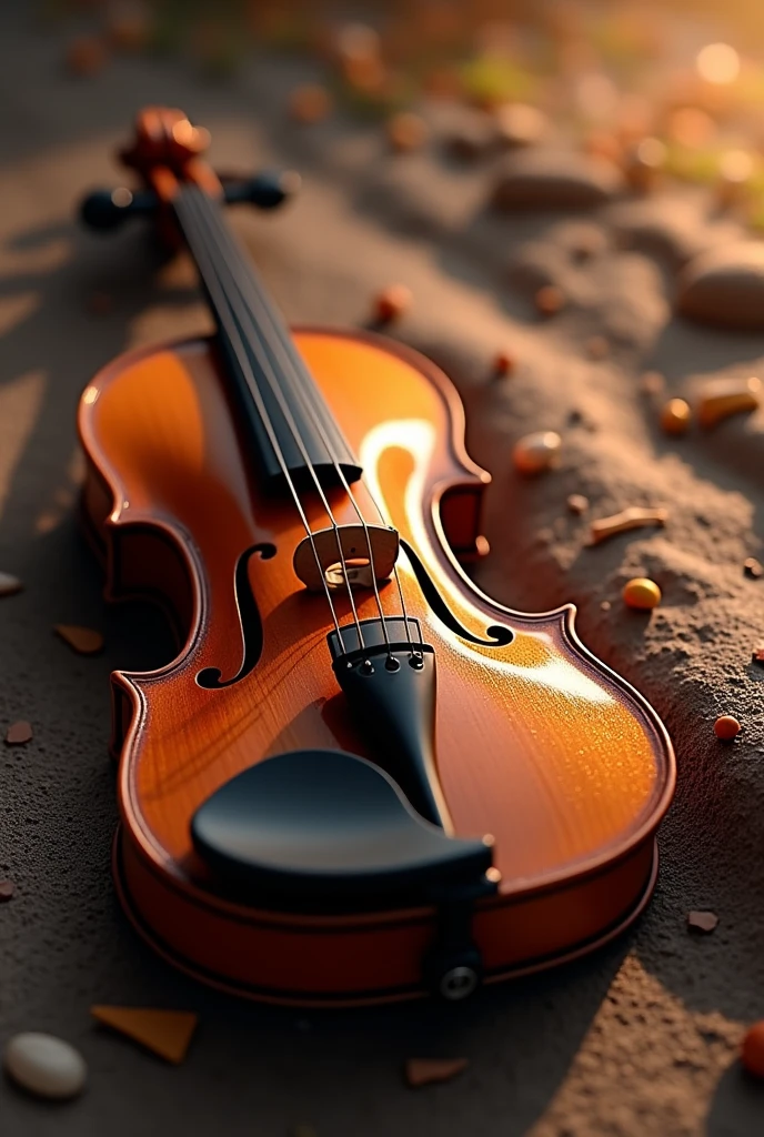 Violin and guitar realistic combine for attractive youtube video cover 16:9