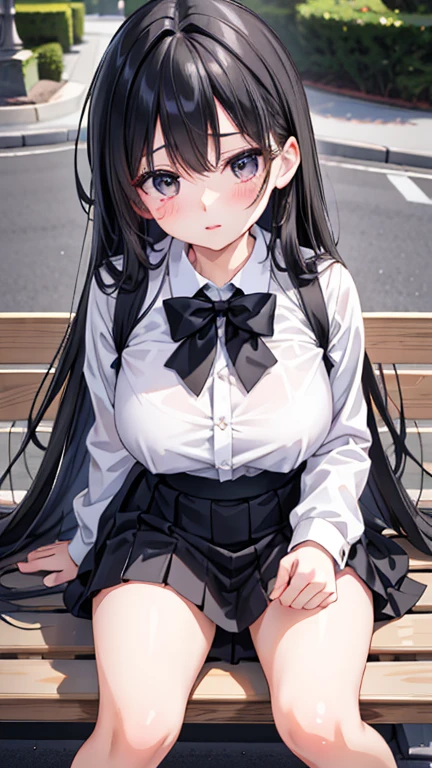 (One person:1.3), Sexy pose, The body is slim,
(Realistic:1.4), (masterpiece, Highest quality, Highest quality, Official Art), Very detailed, Most detailed, (Very detailed), ((Very delicate and beautiful)), Cinematic Light, (Realistically:1.3),
(Highly detailed skin:1.2), High resolution, 8k ウルトラHD, 4K, 8k, Bokeh,
Digital single-lens reflex camera, Absurd, Optimal ratio of four fingers to one thumb,
wood々In a park with,Sitting on a bench,
((Silky long hair)), (Black Hair), tears,
Beautiful Face, Perfect Face, highly detailed Beautiful Face,
cute, shy,blush,
Dynamic Angle, From above,View your viewers,
Wearing a brown sweater,skirt、Large Breasts