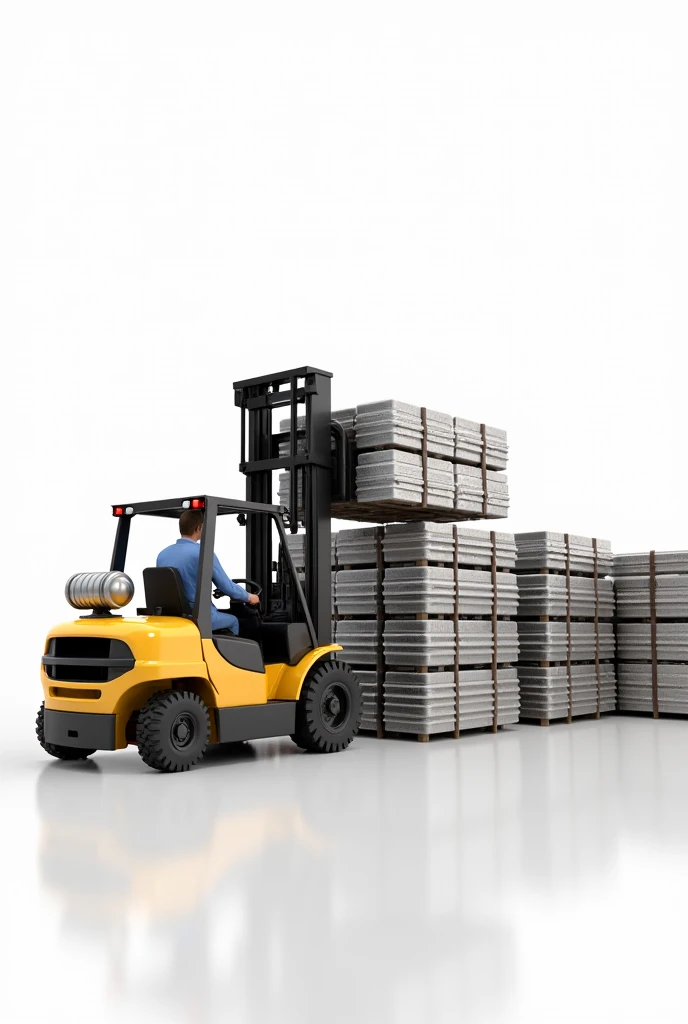 metal ingots loading with forklift with bulk quantity ingots and
 white background
