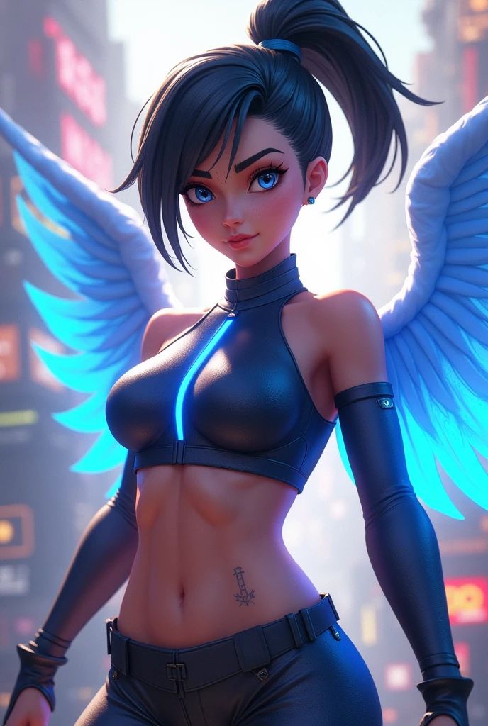 Kinessa from the paladins game, naked, black hair, short hair, dark and tanned skin, naked, uncensored, dark and tanned skin, red eyes, muscular legs, sweaty body, posing in a seductive manner with a smile, her curvaceous figure and large breasts on full display, swollen nipples,standing in beach, transparent top, horney, (best quality,4k,8k,highres,masterpiece:1.2),ultra-detailed,(realistic,photorealistic,photo-realistic:1.37),extremely detailed eyes and face,longeyelashes,oil painting,studio lighting,vibrant colors,dramatic lighting