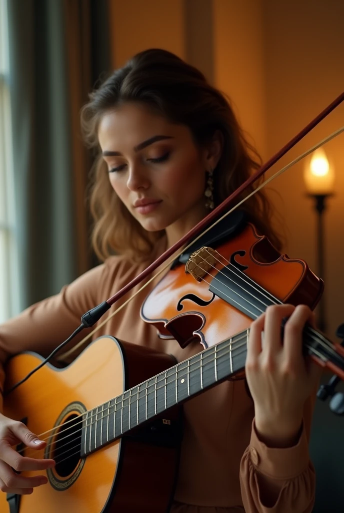 Attractive Violin and guitar combine for youtube video cover. Size 16:9
