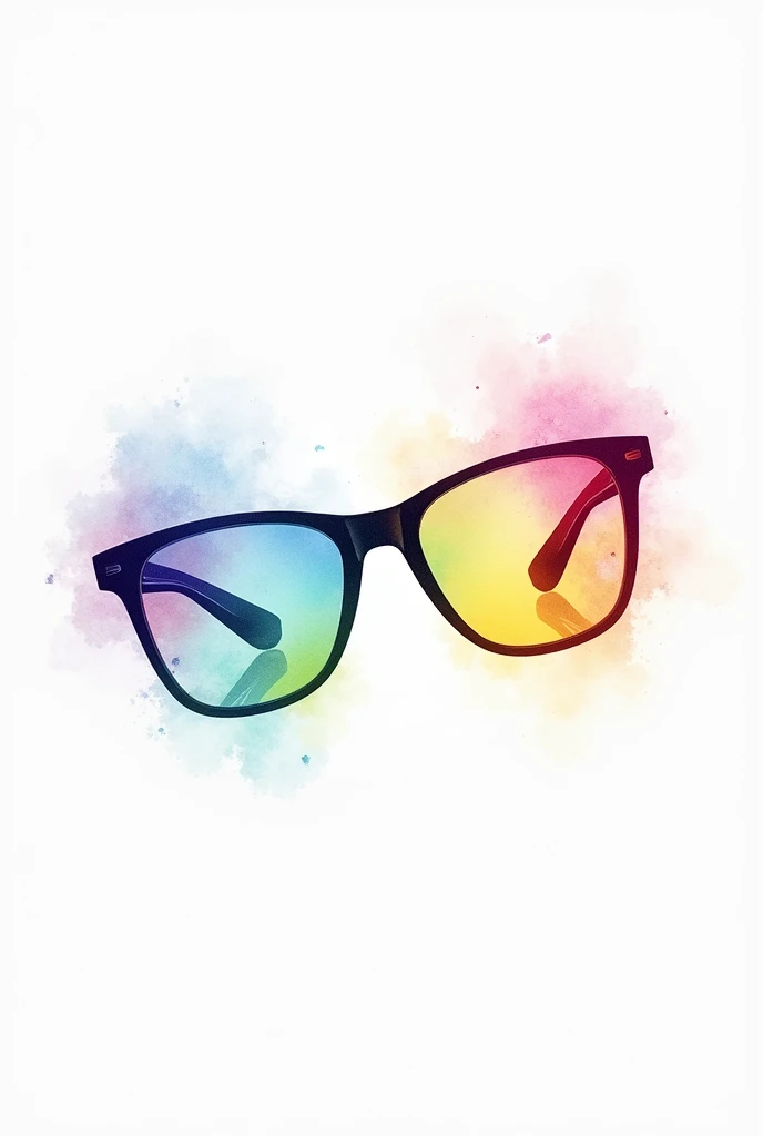 Rainbow-colored glasses、No people、Watercolor、Background white