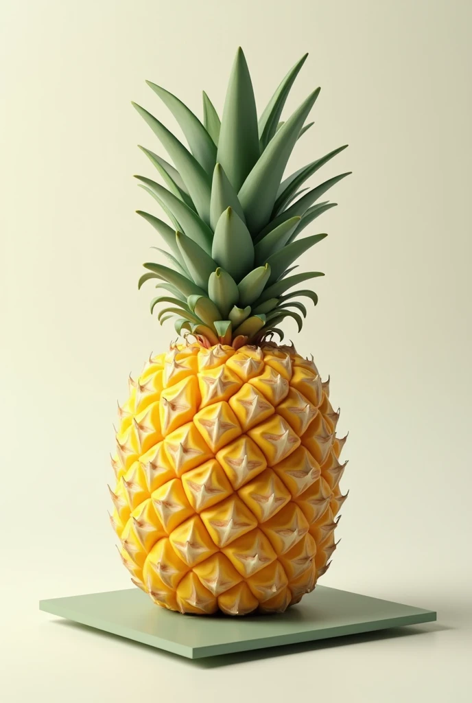 Unfold the pineapple along its surface to make a rectangular plane