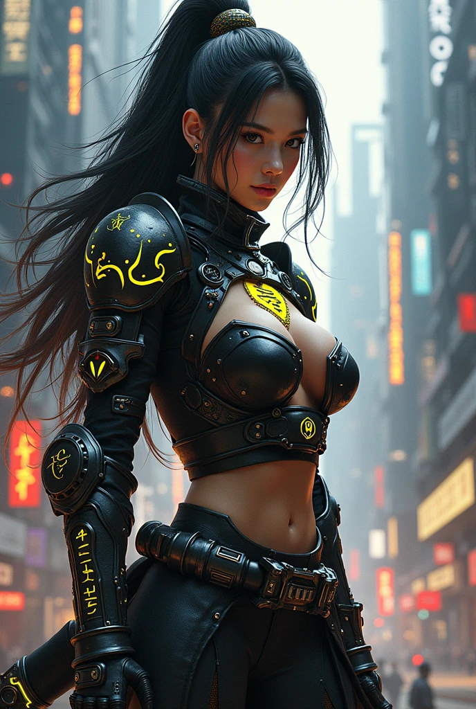 Beautiful Alluring Cyberpunk Samurai, Bare Skin, Athletic Well Toned Body, Elegant Form, Bare Skin, Outside At Neon Palace, Barely Clothed, Beautiful Face, smaurai inspired bikini armor, mechanical limbs, exposed robotic parts, chrome skin, neon glowing parts, Japanese Theme, Cyberpunk Theme, Fiverr Dnd Character, Octane Render, Digital Art, Extreme Detail, 4k, Ultra Hd, Polished, Beautiful, Hyperdetailed, Intricate, Elaborate, Meticulous, Photorealistic, Sharp Focus, Wlop, Character Design, Unreal Engine, 3d Rendered, Volumetric Lighting, Reflections, Glossy, Digital Illustration, Sensual Pose, Suggestive Pose, Lewd, Full Body Shot, naked, visible nipples, puffy vagina, 💖❤💕💋❣