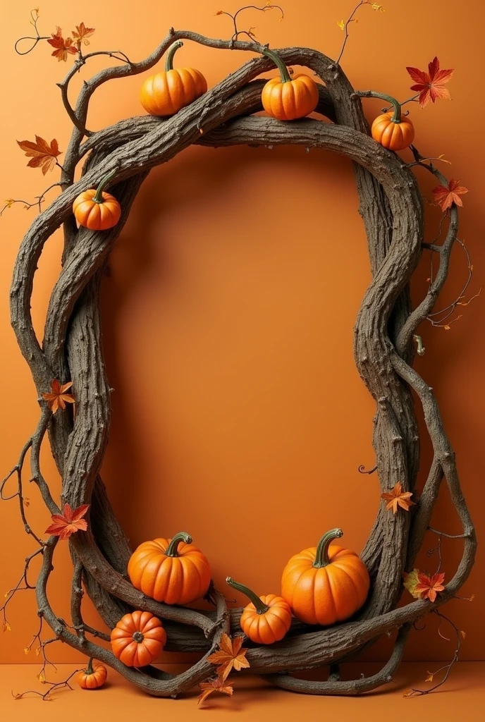 frame made with pumpkin branches