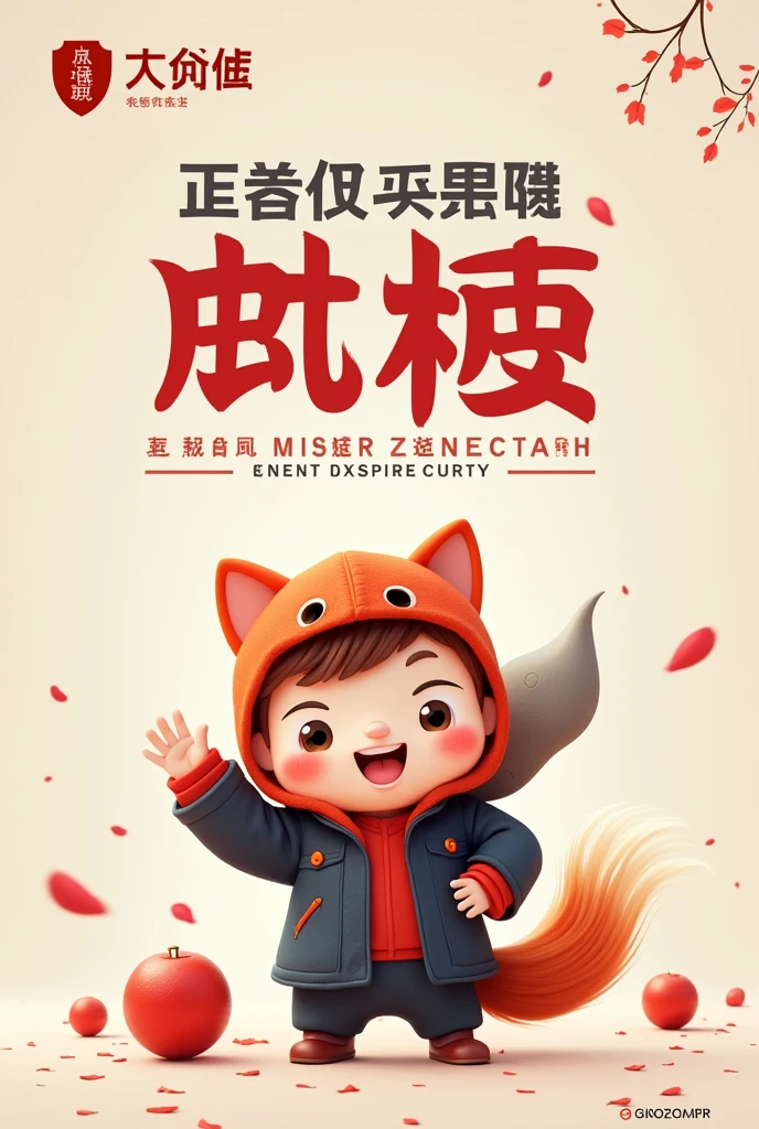 Design a poster for an information security technology company, with the theme of "When the old naughty boy becomes cool, you will have nothing to do. Leave the security to us, and you will be fine." Create a corporate poster for the Double Ninth Festival, requiring the addition of an IP image and 4K high-definition quality