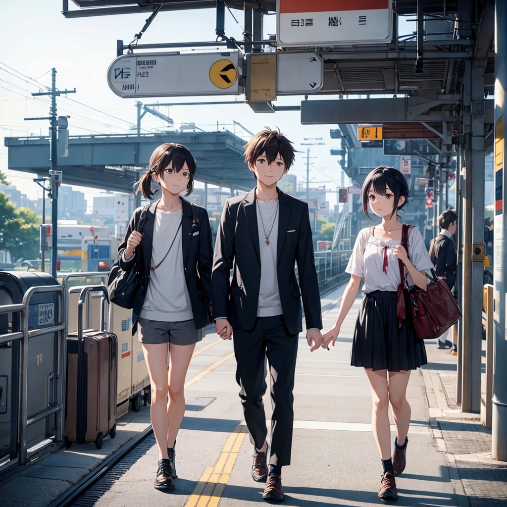 Mr. Sora and Hiro met at the train station.