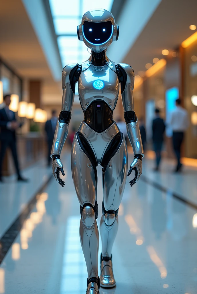 Please help me draw a robot that will act as a receptionist., hotel cleaner in 2050