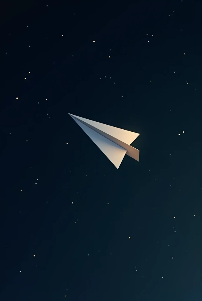paper airplane flying in the dark sky