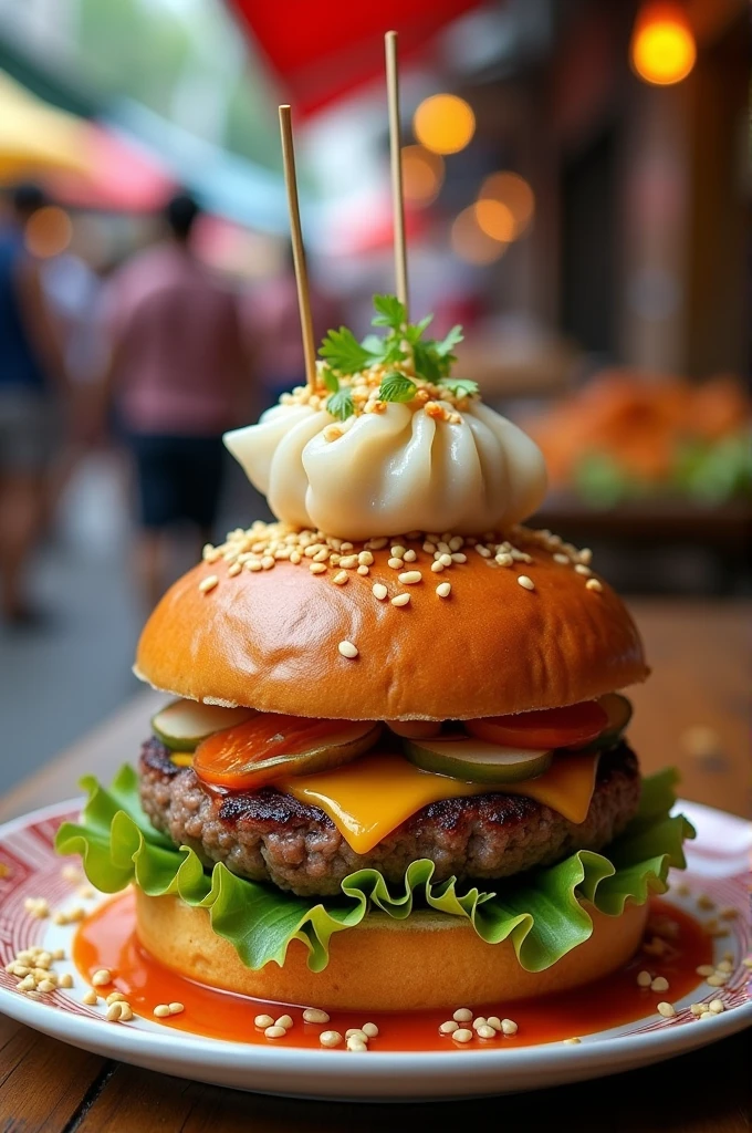 Burger and siomai