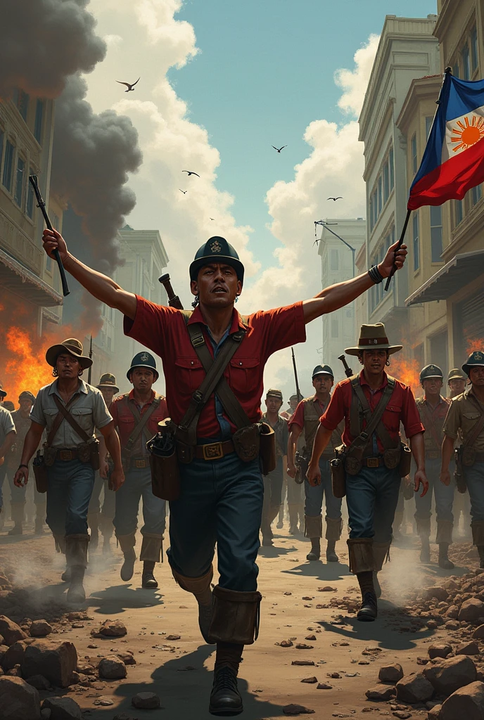 Make me a Freedom of phillipines for being conolized by the spanish and american fighting collonial period