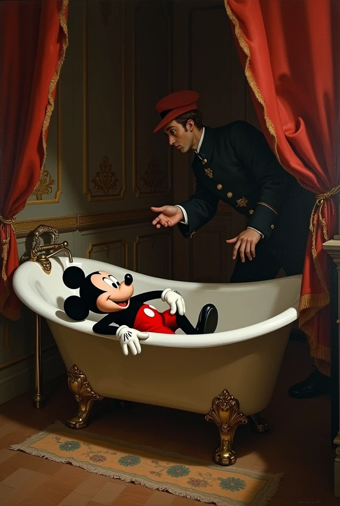 Recreate the work "on the death of Marat 1793" with some Disney character
