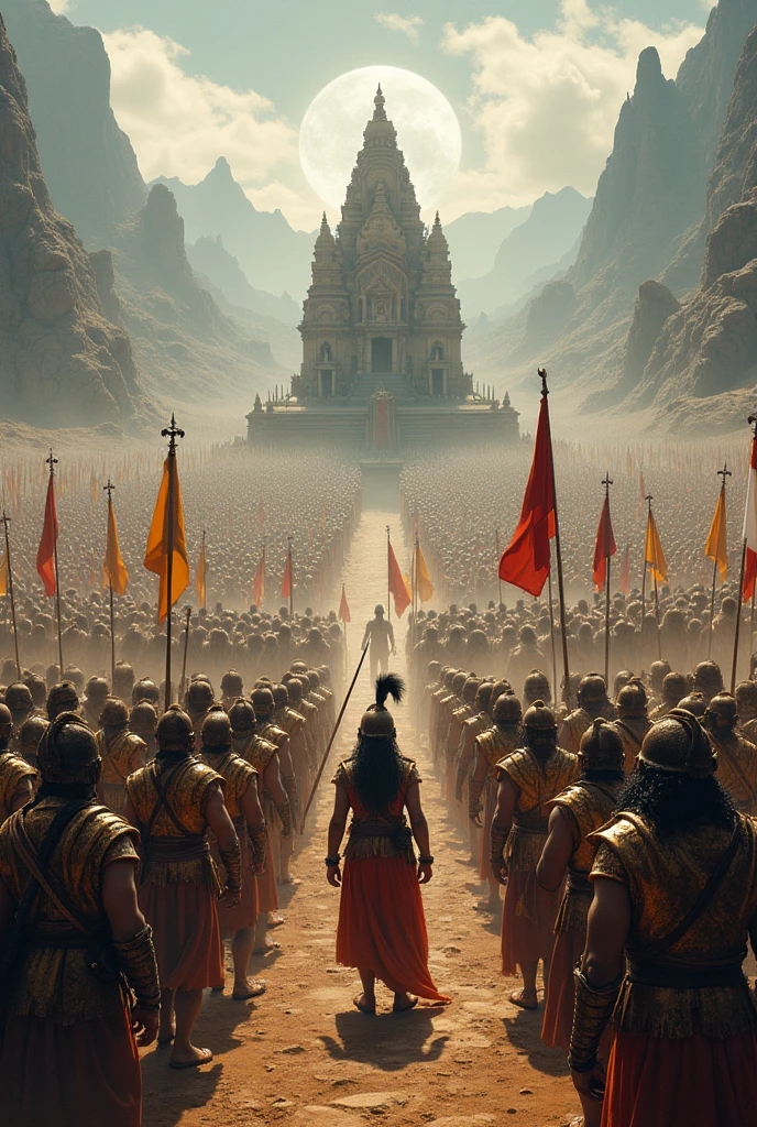 Two large ancient armies hailing to liye Krishna