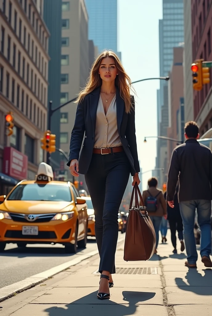 A woman carrying a bag on the streets of New York