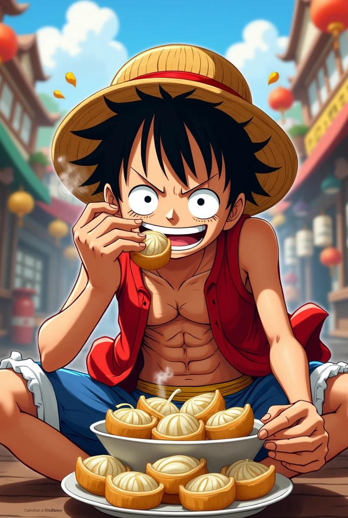 luffy in gear fifth eating siomai