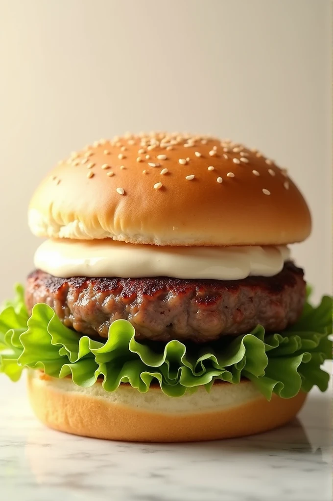 Burger with lettuce without tomato and add some mayo