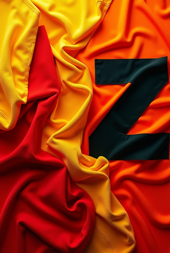 Many clothing item in red yellow orange black colour and in right side a Z in black
colour