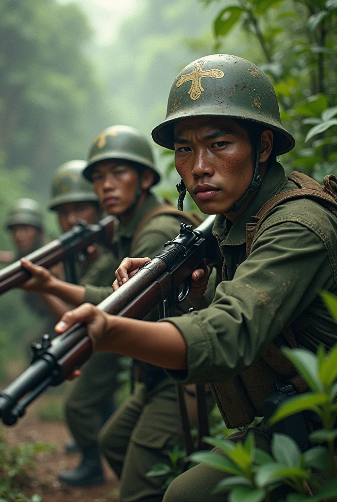 Vietnamese soldiers during the resistance war against the French
