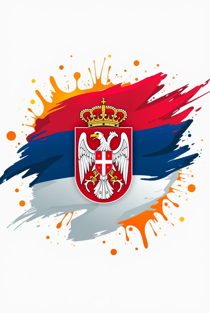 Create a fun logo with the flag of Serbia