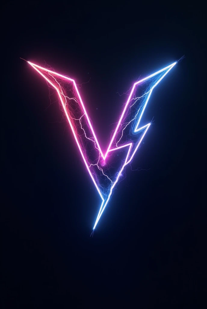 make a “V” lightning unique font logo