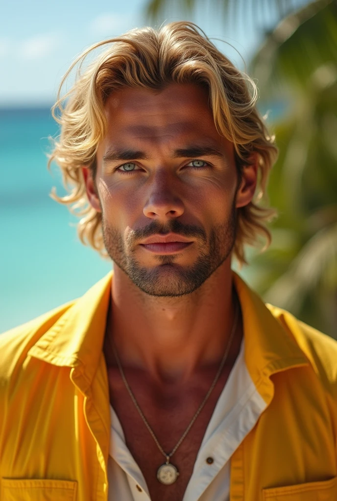 Generate 5 photos of a 30 year old blond Brazilian man