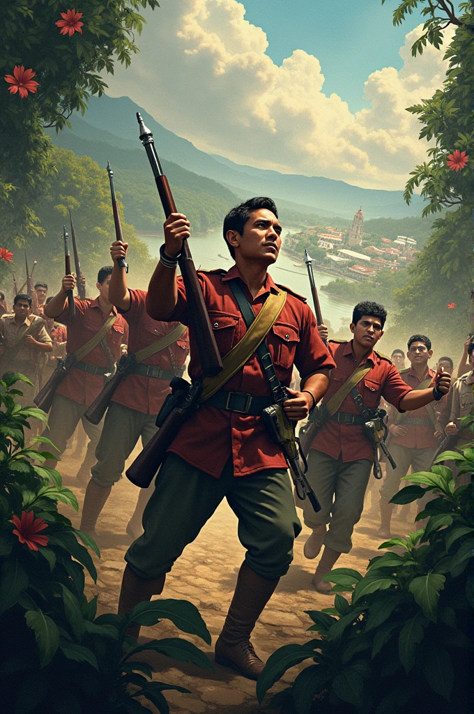 Image about the poster of the Palembang battle of independence fighters