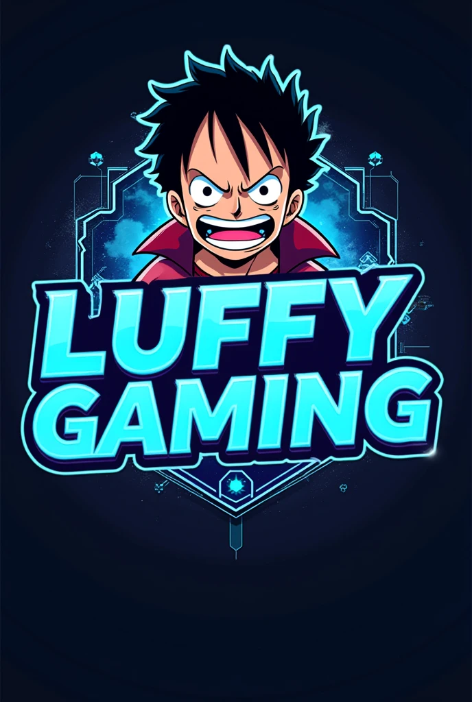 This is a gaming logo that features the name “LUFFY GAMING” in a futuristic font and a neon sky blue color. and Luffy Anime avtar with an angry & smiling face , The logo also has a stylized icon and a "PUBG " theme in the background. The logo is designed to be attractive and eye-catching, and to appeal to gaming enthusiasts and YouTube viewers.