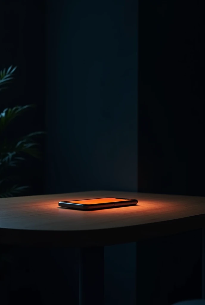  a phone ringing on the table in the dark