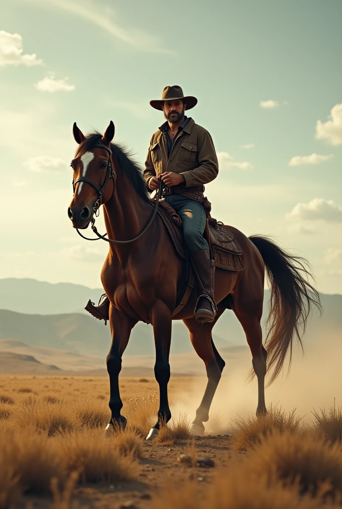 Man on the back of a horse