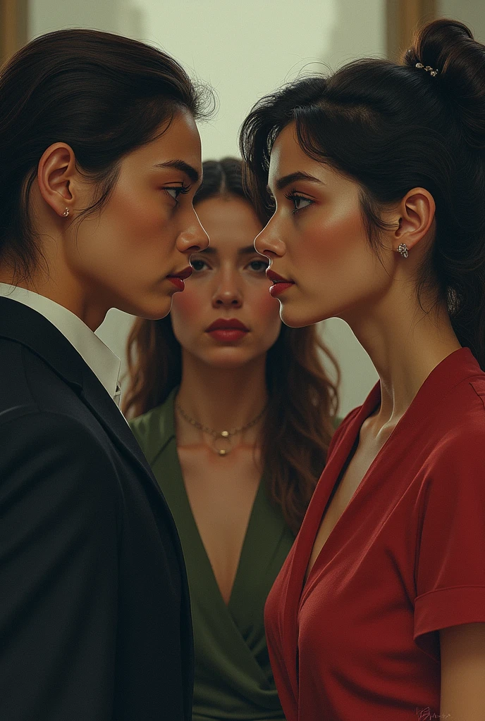 Women look through men