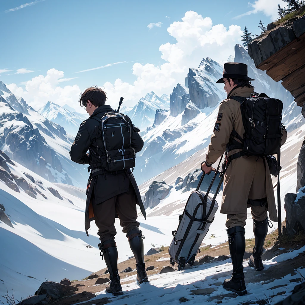 When two men arrive at the mountain