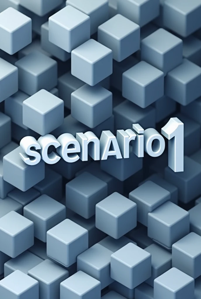A beautiful picture where it is written
" Scenario 1" with background of cubes