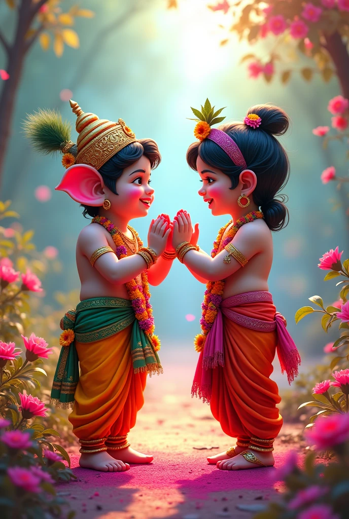 Bala Ganesh wishes Bala Krishna on his birthday while playing Holi 